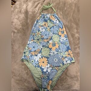 Floral Halter Women Swim One Piece